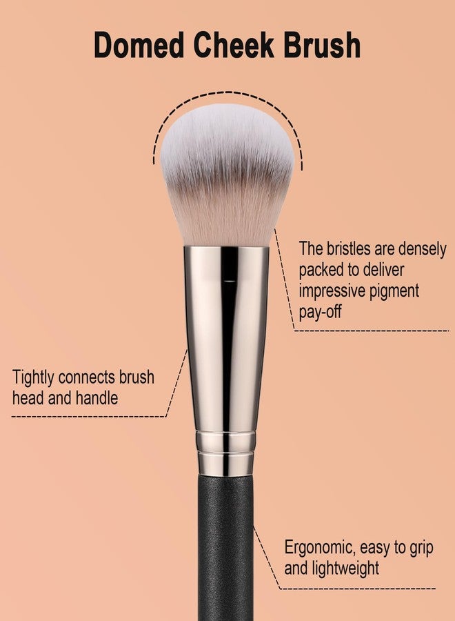 TEOYALL Domed Cheek Brush, Medium Precision Brush Head with Dense Synthetic Bristles for Contour Bronzer Blush with Loose Powder Cream - Image 3